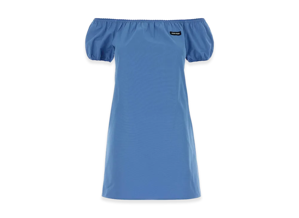 MIU MIU Women's Cerulean Poplin Mini Dress "Light Blue"