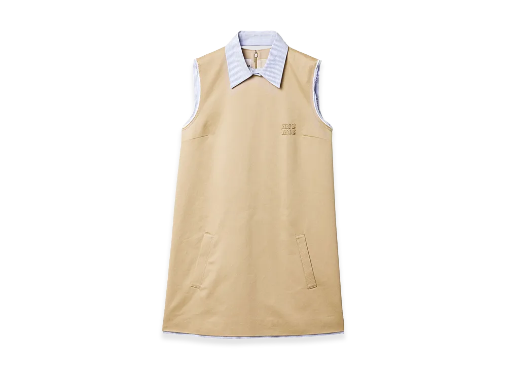 MIU MIU Women's Chino Dress With Checked Poplin Details "Beige"