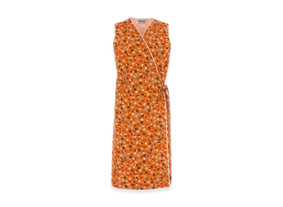 MIU MIU Women's Printed Poplin Dress "Orange"