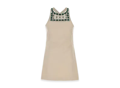MIU MIU Women's Canvas Mini Dress "Ivory"