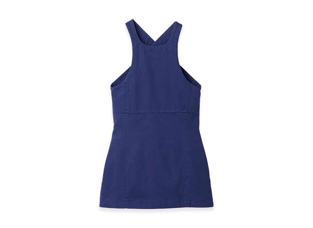 MIU MIU Women's Gabardine Apron Mini Dress "Blue"