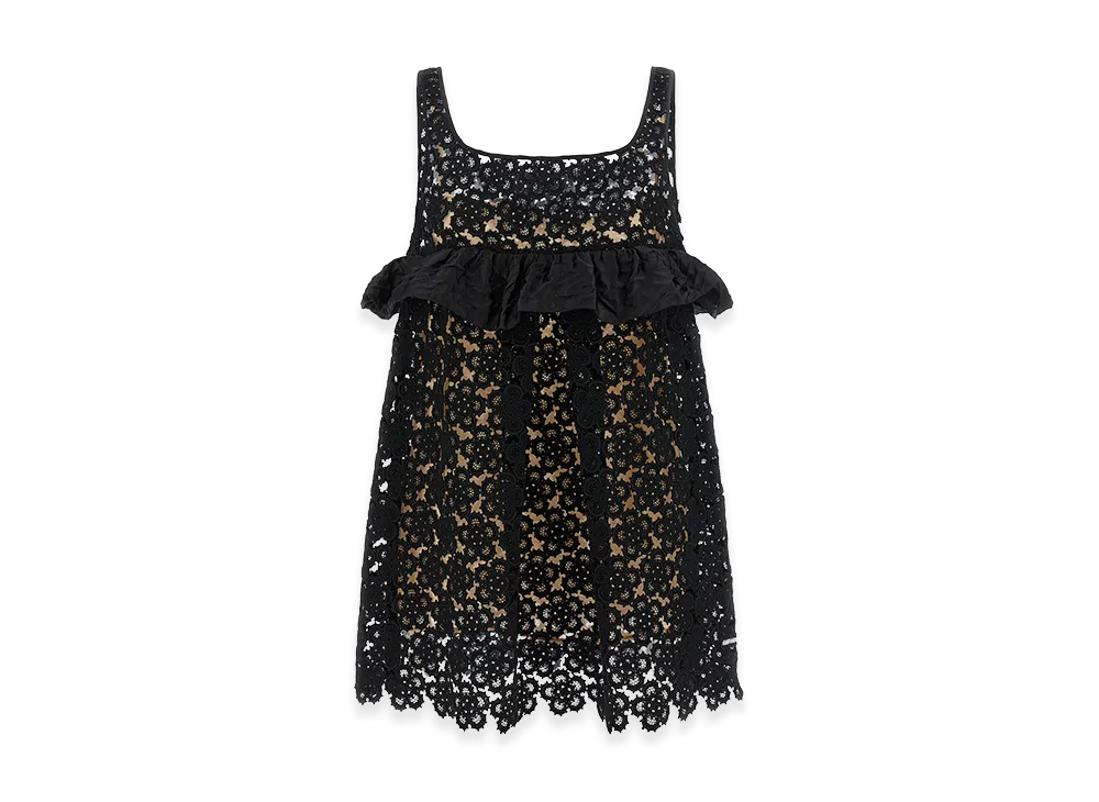 MIU MIU Women's Macrame Dress "Black"