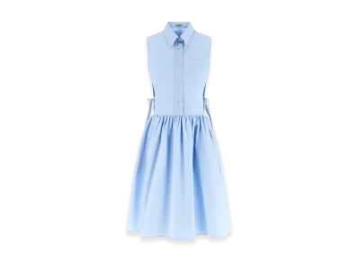 MIU MIU Women's Look 31 - Sleeveless Cotton Popline Dress "Lightblue"