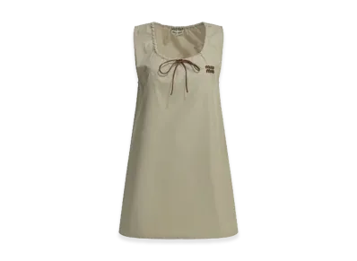 MIU MIU Women's Cotton Mini Dress "Beige/Cappuccino"