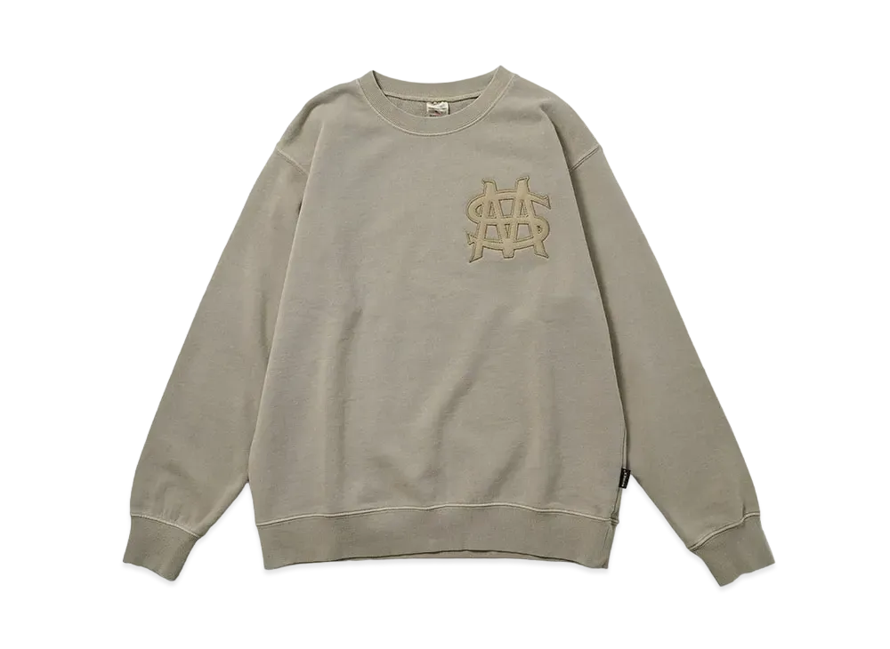 MFC STORE x AVIREX MS Classic Logo Fade Wash Crewneck "L/Grey"