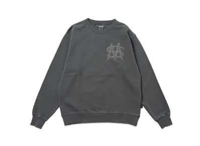 MFC STORE x AVIREX MS Classic Logo Fade Wash Crewneck "Charcoal"