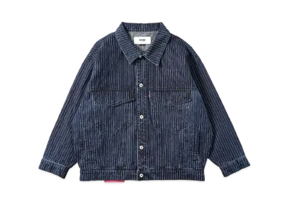 MFC STORE x UPD'T Denim Jacket "Navy Stripe"