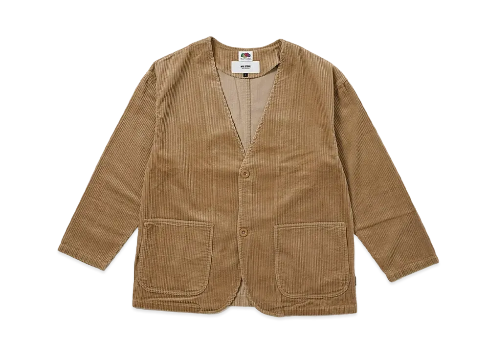 MFC STORE x FRUIT OF THE LOOM Corduroy No Collar Jacket "Beige"