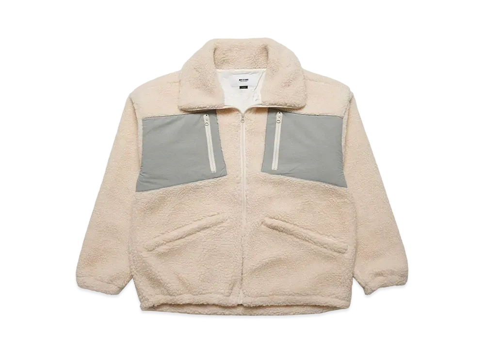 MFC STORE Big Collar Boa Jacket "Beige"