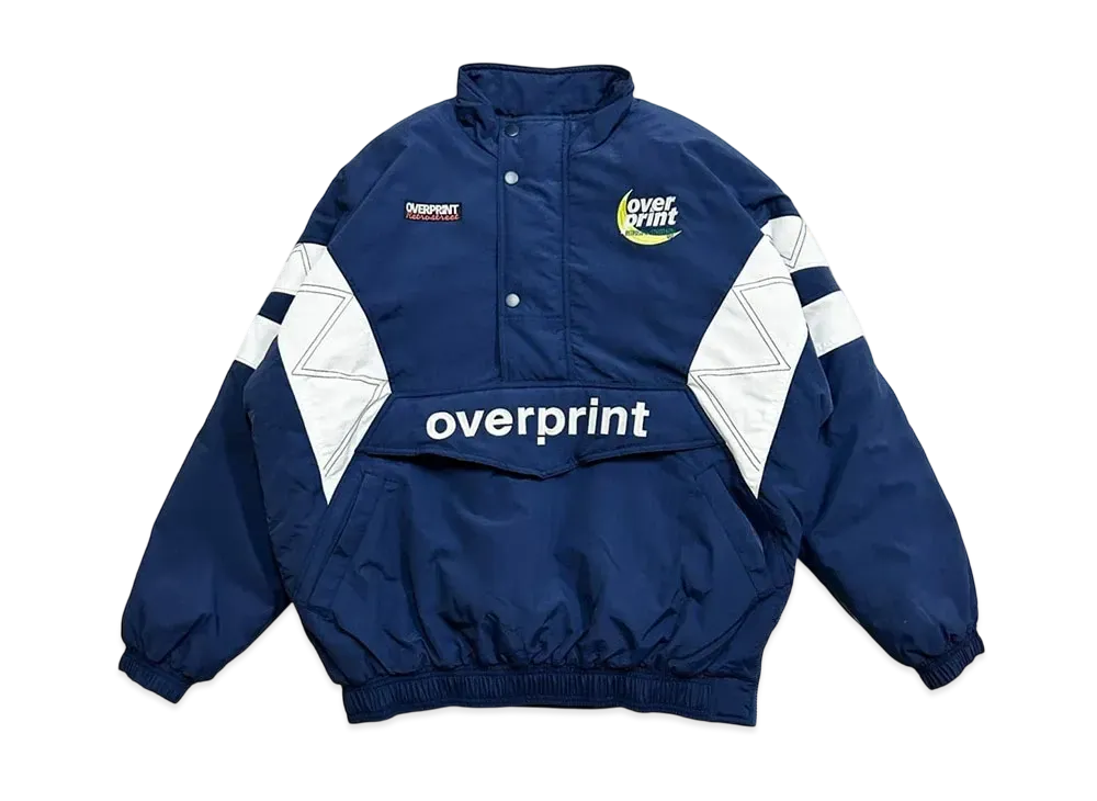 Over Print Half Zip Stadium Jkt "Navy"