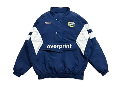 Over Print Half Zip Stadium Jkt "Navy"