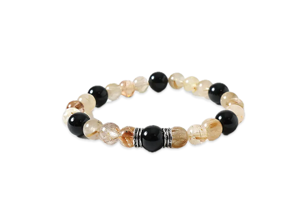 MFC STORE x Chansuu x Amoe Stone Blacelet "Rutilated Quartz/Tourmaline/Onyx"