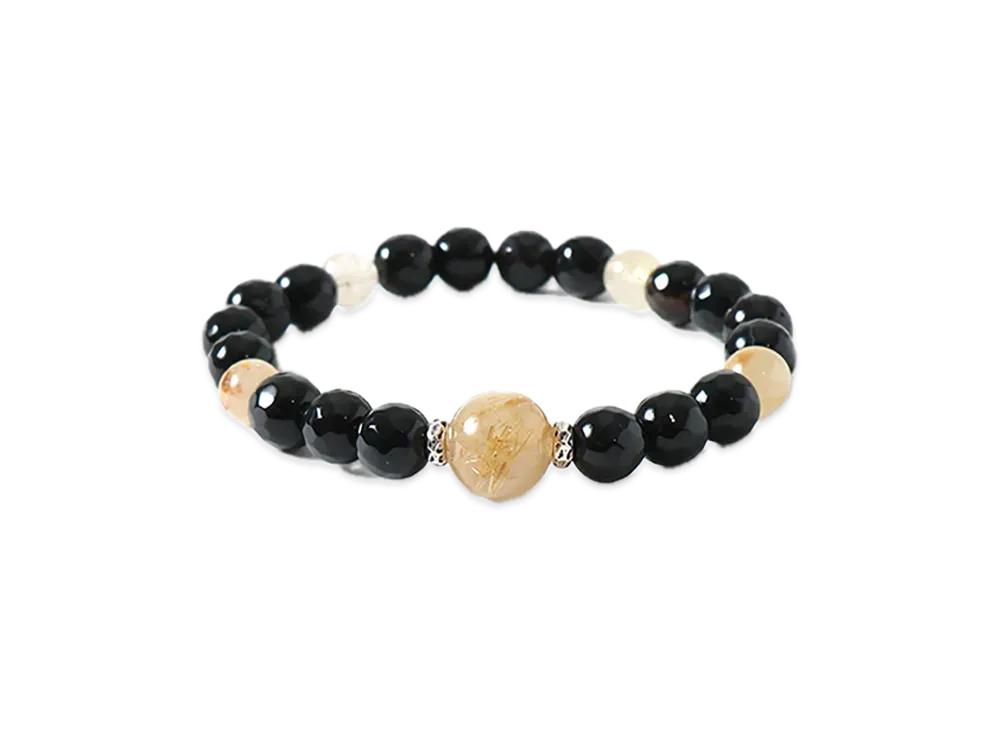 MFC STORE x Chansuu x Amoe Stone Blacelet "Rutilated Quartz/Onyx"