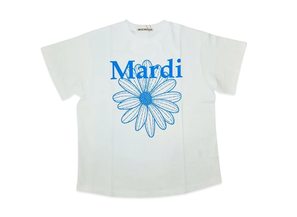 Mardi Mercredi T-Shirt Flowermardi "White Fluoblue"