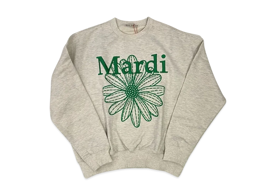 Mardi Mercredi Sweatshirt Flowermardi Needlework "Oatmeal Green"
