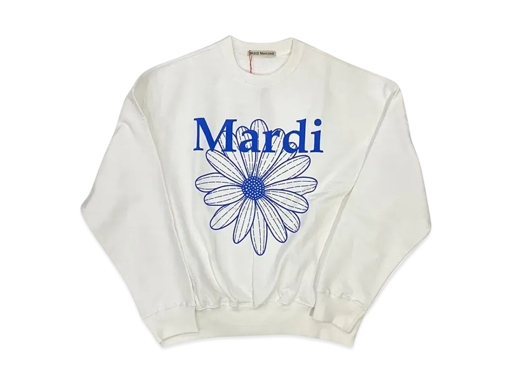 Mardi Mercredi Sweatshirt Flowermardi "White Vividblue"