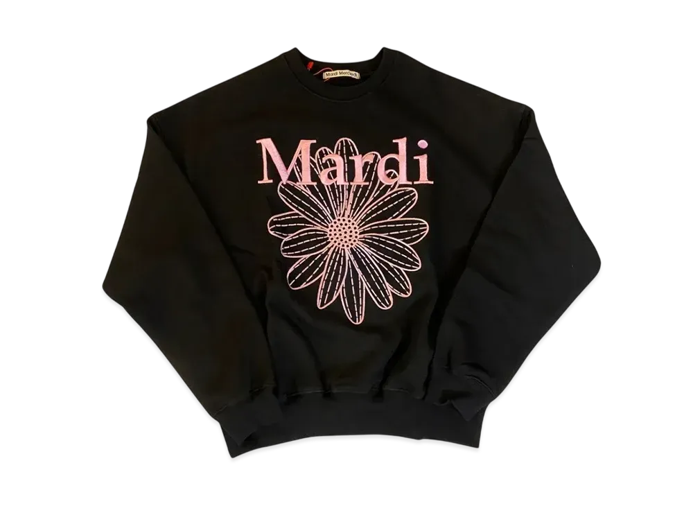 Mardi Mercredi Sweatshirt Flowermardi Needlework "Black Pink"