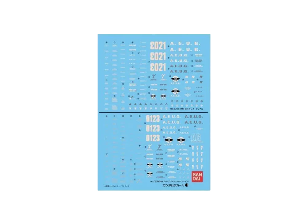 Gundam Decal No.11 MG 1/100 RMS-099 Rick Dias/RMS-099 Rick Dias(Quattro Bajeena Color)