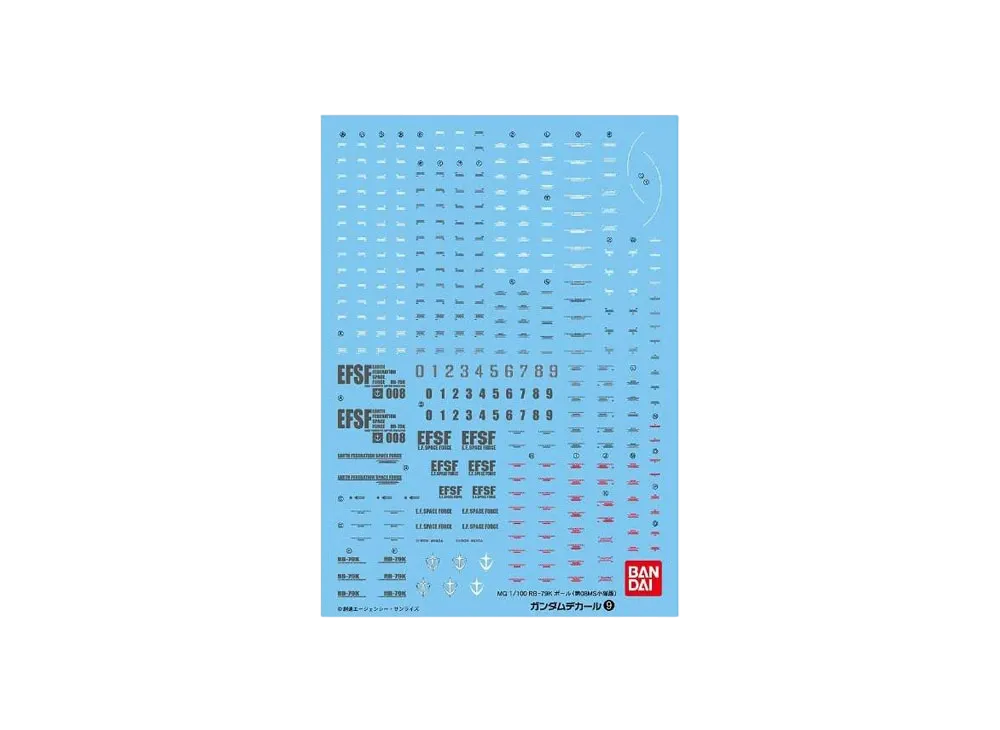 Gundam Decal No.9 MG 1/100 RB-79K Ball (The 08 MS Team)