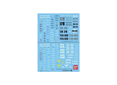 Gundam Decal No.7 MG 1/100 RX-178+ FXA-05D Super Gundam/RX-178 Gundam Mk-II (Titans)
