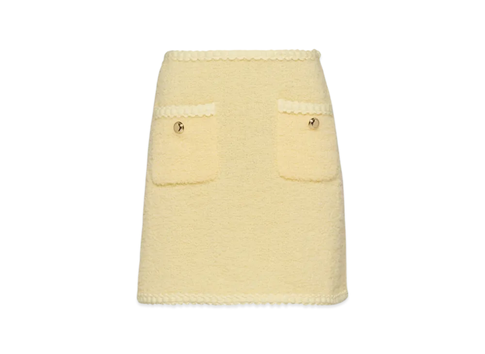 MIU MIU Women's Boucle Skirt "Cream"