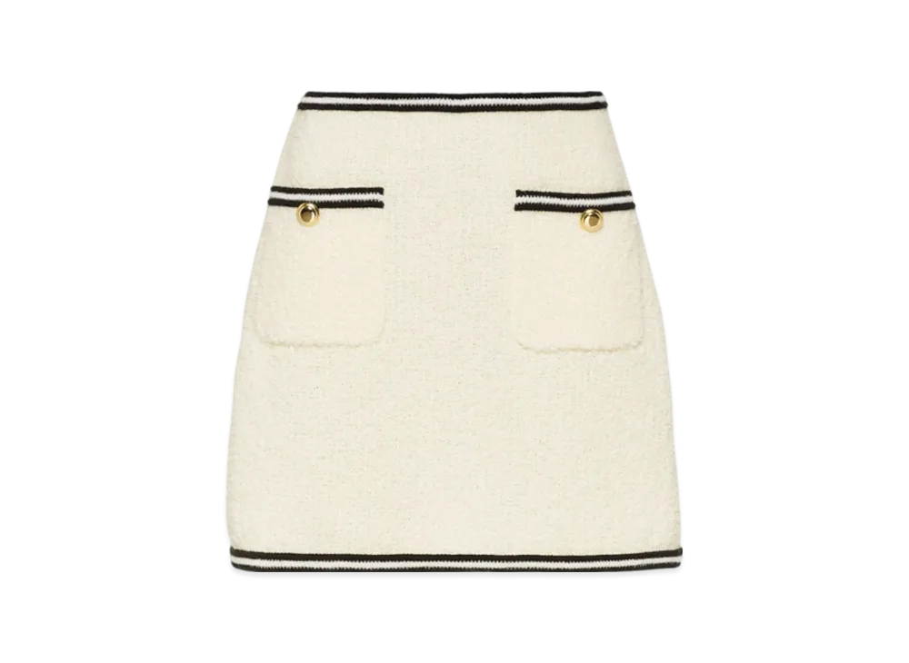 MIU MIU Women's Boucle Skirt "White"
