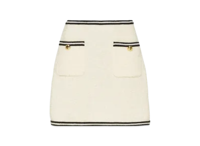 MIU MIU Women's Boucle Skirt "White"