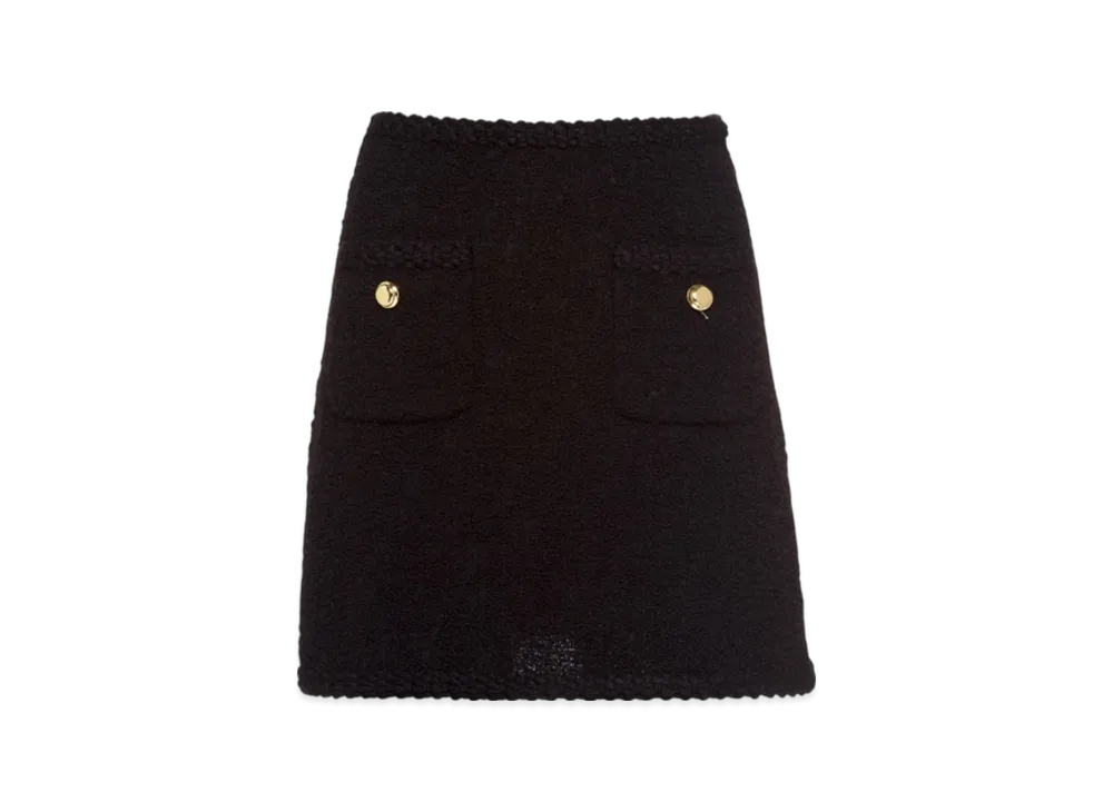 MIU MIU Women's Boucle Skirt "Black"