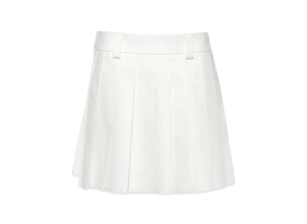 MIU MIU Women's Pleated Chino Mini Skirt "White"