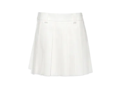 MIU MIU Women's Pleated Chino Mini Skirt "White"