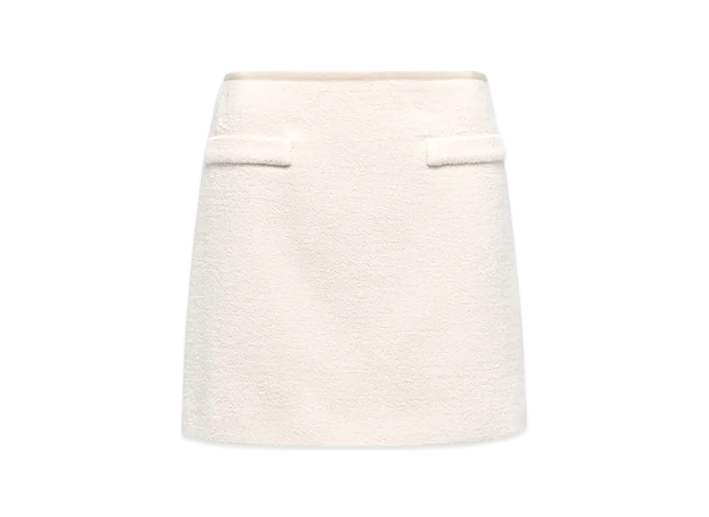MIU MIU Women's Boucle Tweed Mini Skirt "Ivory"