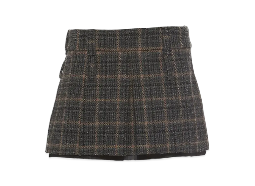 MIU MIU Women's Plaid Mini Skirt "Ebony"