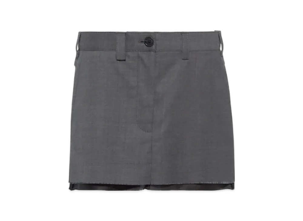 MIU MIU Women's Grisaille Mini Skirt "Slate Grey"