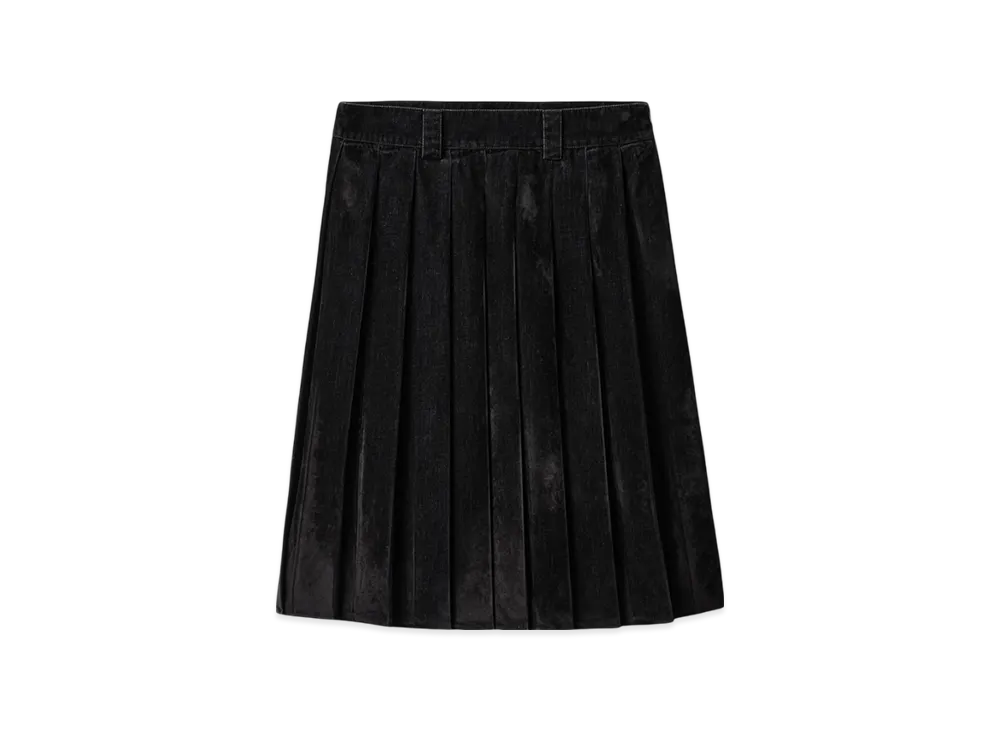 MIU MIU Flocked Chambray Skirt "Black"