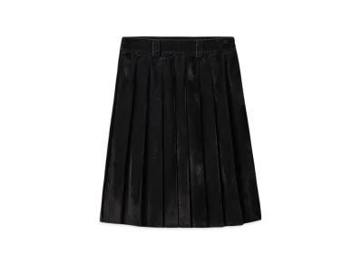 MIU MIU Flocked Chambray Skirt "Black"