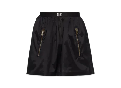 MIU MIU Technical Silk Mini Skirt "Black"