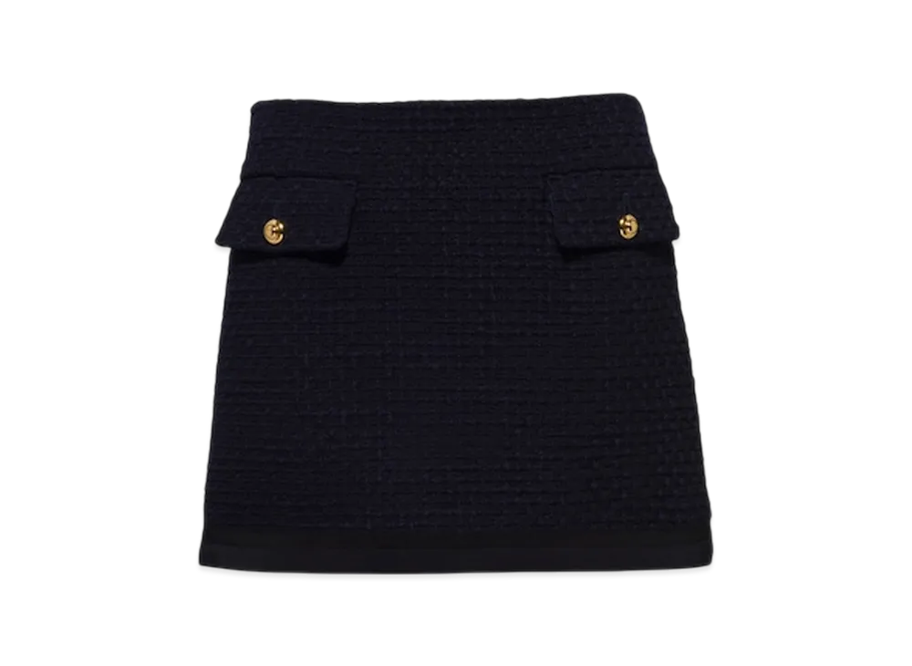 MIU MIU Women's Tweed Miniskirt "Navy"