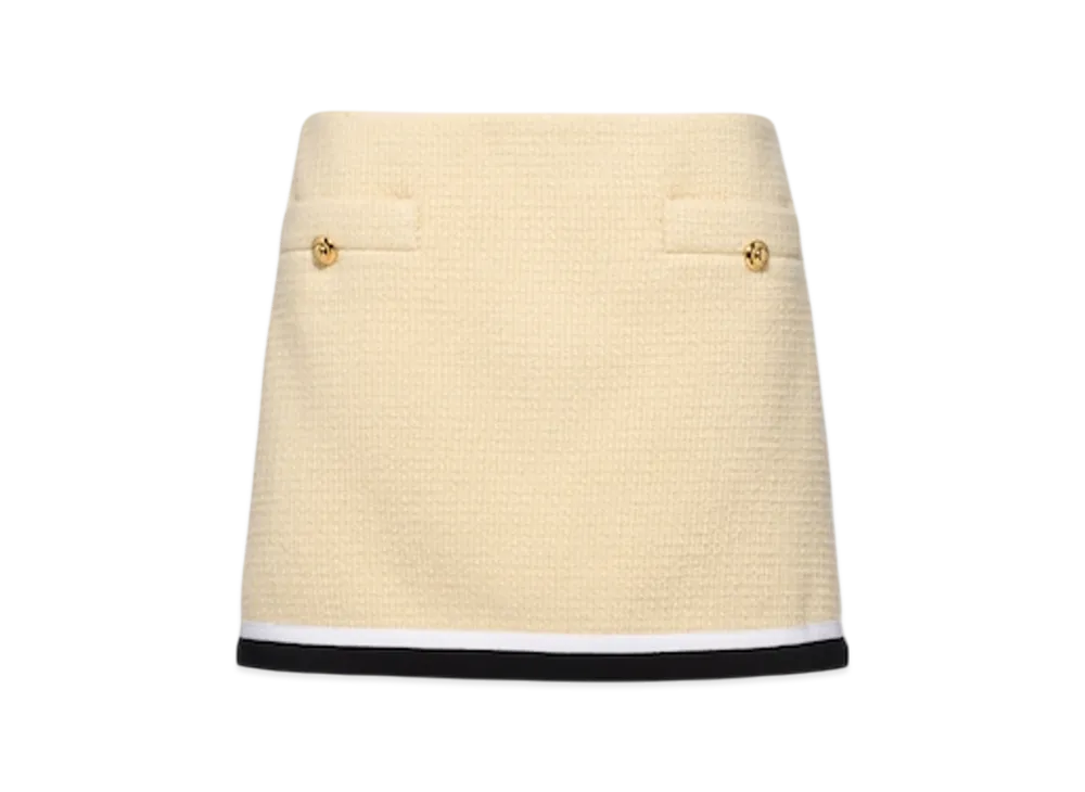 MIU MIU Women's Boucle Miniskirt "Cream"