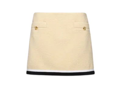MIU MIU Women's Boucle Miniskirt "Cream"