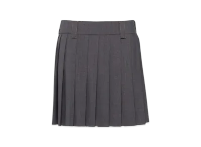 MIU MIU Women's Light Wool Miniskirt Slate Gray "Slate Grey"