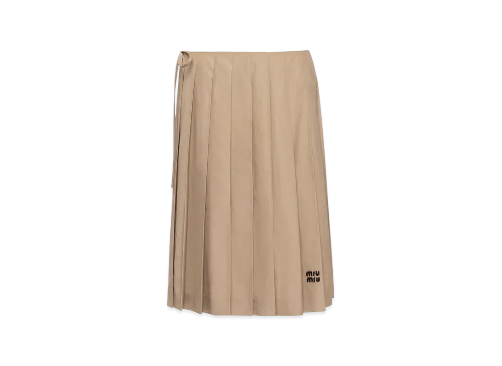 MIU MIU Women's Poplin Skirt "Clay Grey"