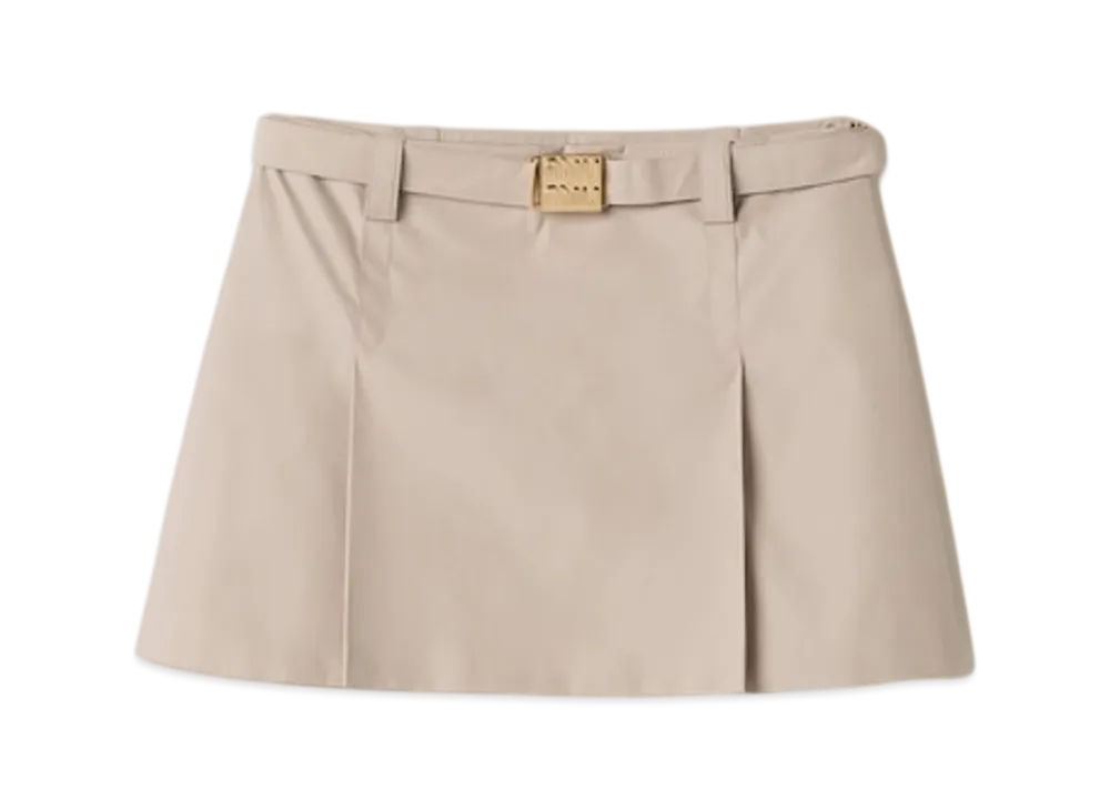 MIU MIU Women's Panama Cotton Miniskirt "Limestone"