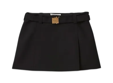 MIU MIU Women's Grain De Poudre Miniskirt "Black"