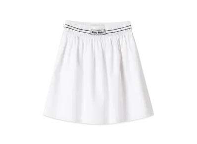 MIU MIU Women's Poplin Miniskirt "White"