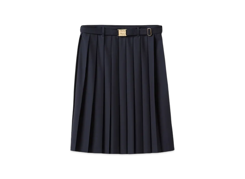 MIU MIU Women's Prince of Wales Check Skirt "Anthracite Gray"
