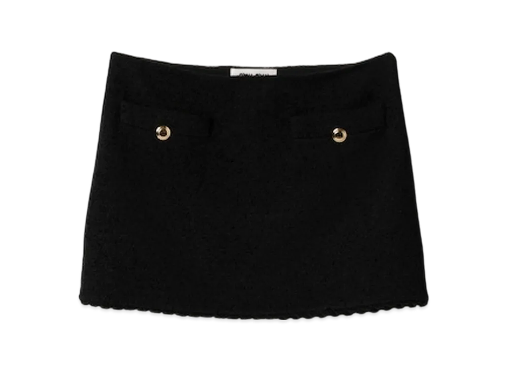 MIU MIU Women's Boucle Miniskirt "Black"