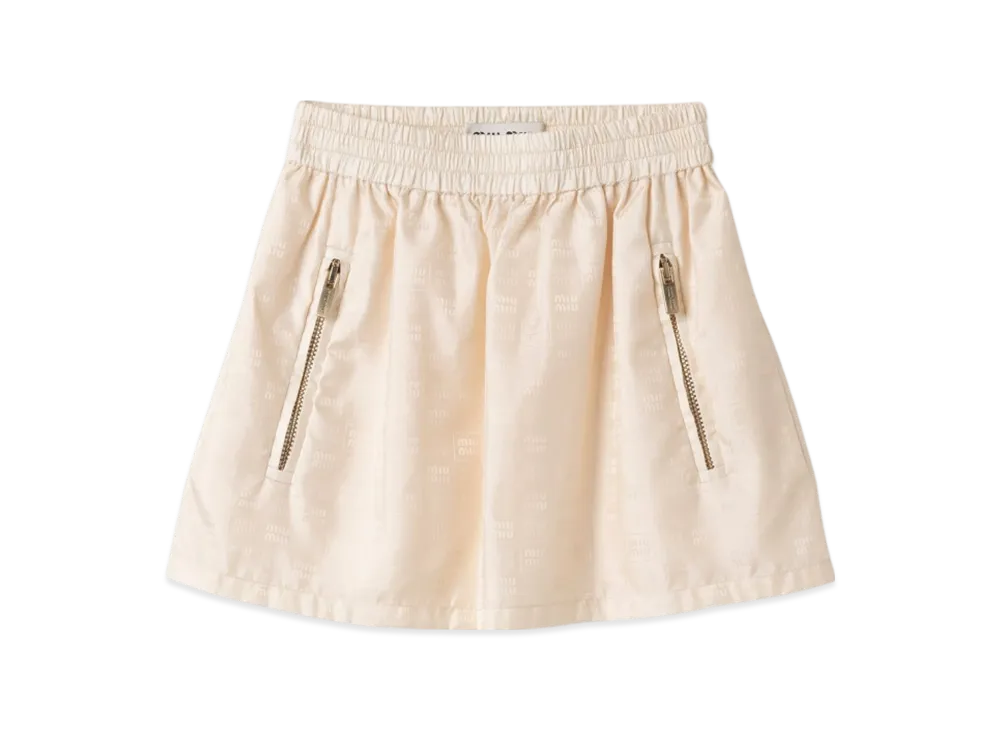 MIU MIU Women's Nylon Mini Skirt "Ivory"