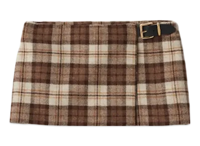 MIU MIU Women's Check Miniskirt "Cocoa Brown"
