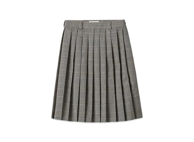 MIU MIU Women's Prince of Wales Check Pleated Skirt "Cinnamon"