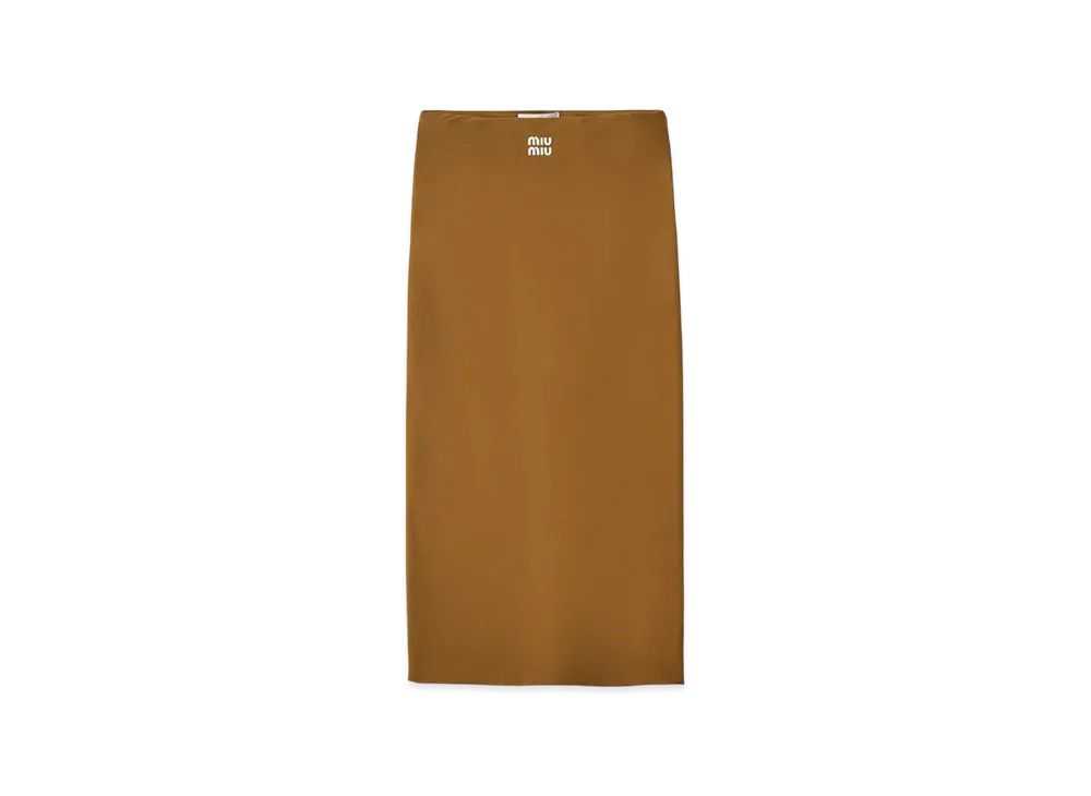 MIU MIU Women's Stretch Jersey Skirt "Olive Green"